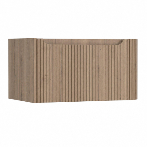 H&R Badmeubelen Juice Wastafelonderkast - 80x45x40cm - rechterhoek afgerond - 3D-front - 1 lade - geïntegreerde greep - charleston SW1259578