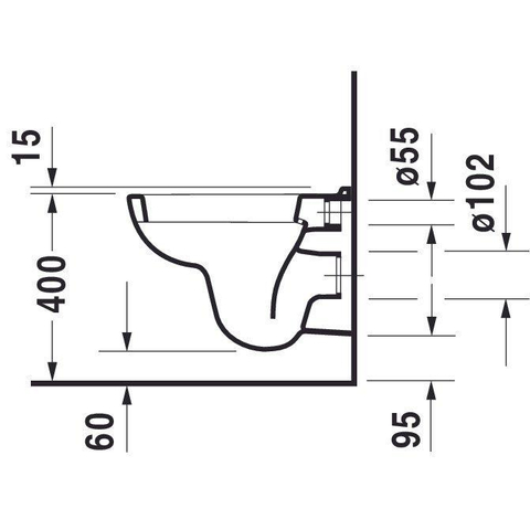Duravit D-Code Compact WC suspendu – compact – 35 x 48 cm – blanc brillant 0315126