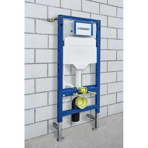 Geberit Duofix Element - UP 320 - QeramiQ Push Steel bedieningsplaat slim - wand 112cm - ronde knoppen - mat zwart SW1600505