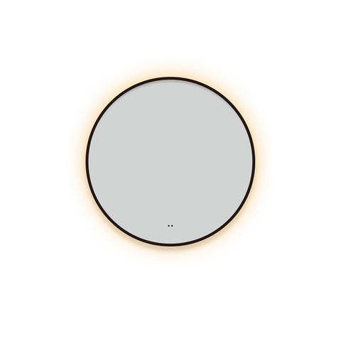 Saniclass Badkamerspiegel - rond - diameter 100cm - indirecte LED verlichting - spiegelverwarming - infrarood schakelaar - mat zwart SW643411