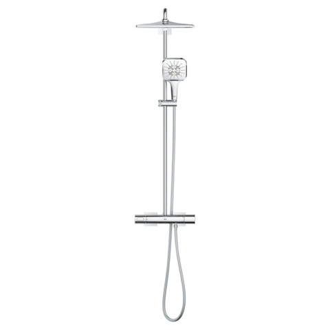Grohe Rainshower SmartActive ensemble de douche pluie apparent – thermostatique – douche de tête 31 x 31 cm – douchette 3 jets – chrome SW472373