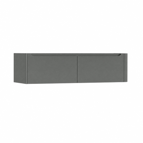 H&R Badmeubelen Juice Meuble sous vasque - 160x45x40cm - angle droit arrondi - 2 tiroirs - poignée intégrée - Petrol mat SW1110469
