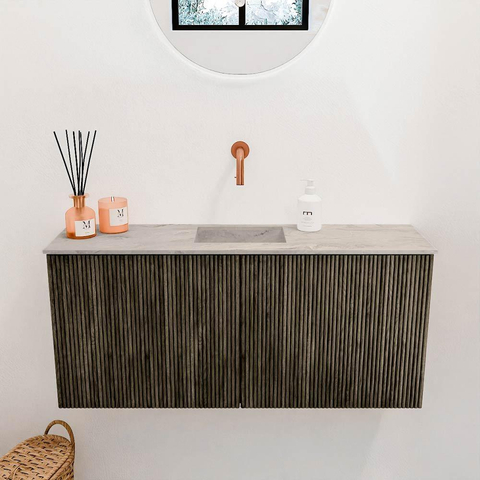 Mondiaz JOYA-DLUX 90cm toiletmeubel - kleur Shadow - Wastafel FAYE positie Midden Zonder kraangat kleur Glace. SW1422771