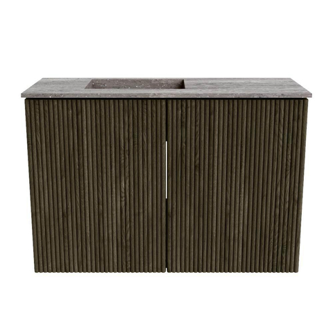 Mondiaz JOYA-DLUX 60cm meuble de salle de bains - couleur Shadow - Vasque FAYE position Gauche 1 trou de robinet couleur Oza. SW1425031