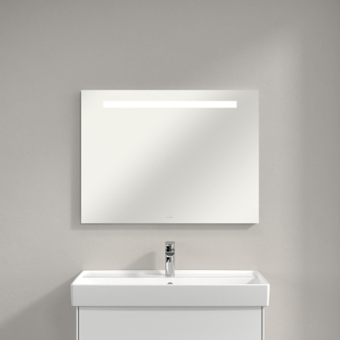 Villeroy & Boch More to see one spiegel - met geïntegreerde led verlichting - 80x60cm - inclusief bevestiging - glans zilver SW454448