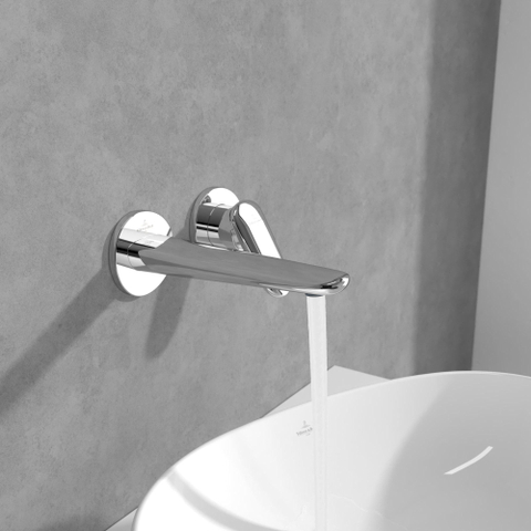 Villeroy & Boch Antao 2 gats - eengreeps wastafelmengkraan - wandmontage - hoogglans chroom SW974133