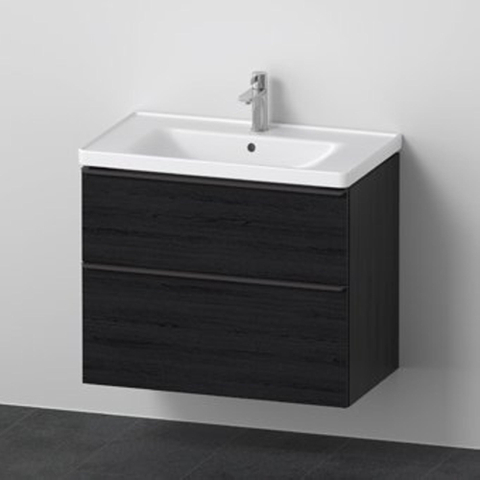 Duravit D-neo Meubelset - met wastafelonderbouwkast - met 2 laden - met softclose - 80x20x48cm - inclusief wastafel - zwart eiken mat SW642215