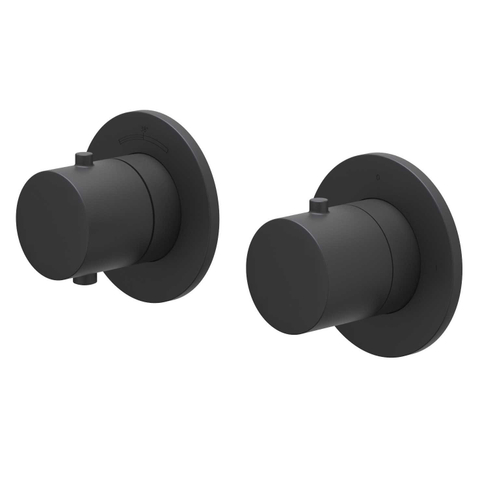 IVY Bond Ensemble de douche de tête - encastré - symmetry - inverseur d’arrêt 2 voies - bras de douche mural 40 cm - douche de tête medium 20 cm - support avec sortie - flexible de douche 150 cm - douchette à main satin spray - Noir mat PED SW1033902