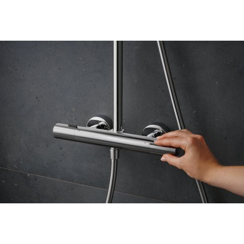 Hansgrohe Pulsify S Puro Thermostatische Regendoucheset - 26cm - ronde hoofddouche - staaf - handdouche - thermostaat - chroom SW1151871