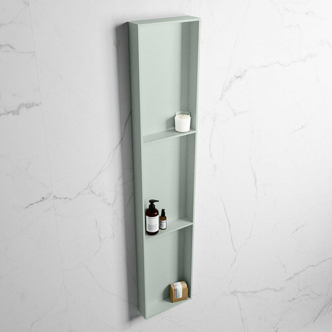 Mondiaz Easy nis 29.5x149.5x8cm voor Inbouw/opbouw 3 open vakken Solid surface Greey/Greey SW643888
