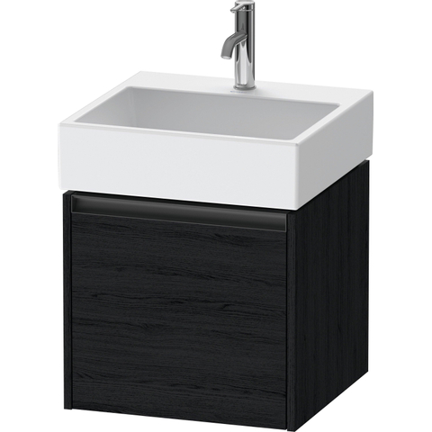 Duravit Ketho.2 Wastafelonderbouwkast - met 1 lade - 48.4x46x44cm - met greep antraciet - eiken zwart mat SW772274