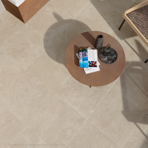 ÉCHANTILLON Terravito Solido carreau mural et de sol - 59.5x59.5cm - 8mm - rectifié - Aspect pierre naturelle - Clay (beige) SW1130650