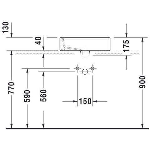 Duravit Vero Opbouwwastafel - geslepen - met kraangat - met overloop - 50x47cm - met wondergliss - inclusief bevestiging - wit 0292801