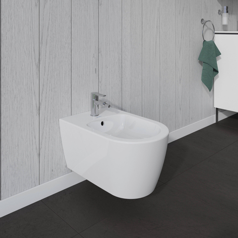 Duravit Me by starck Wandbidet - 37x57cm - met kraangat - met overloop - zonder wondergliss - glans wit 0300875