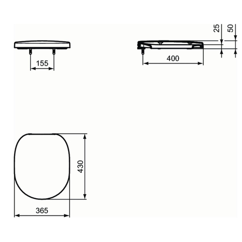 Ideal Standard Connect abattant de WC avec softclose blanc 0180417