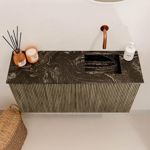 Mondiaz JOYA-DLUX 80cm toiletmeubel - kleur Dusk - Wastafel FAYE positie Rechts Zonder kraangat kleur Lava. SW1423241