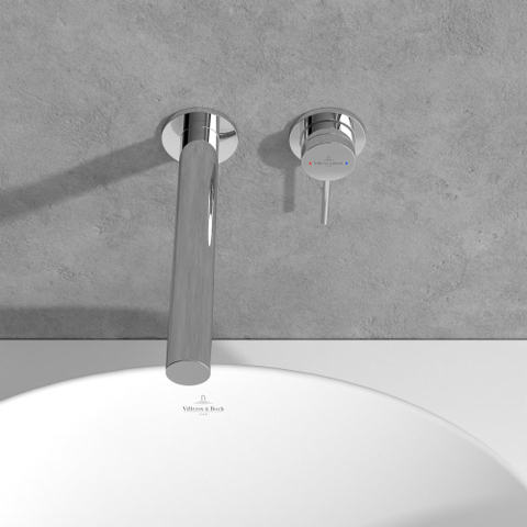 Villeroy & Boch Loop & Friends wastafeluitloop set - wandmontage - hoogglans chroom SW974316
