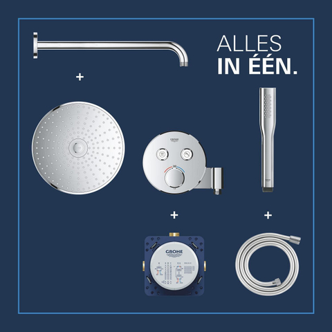GROHE QuickFix Precision SmartControl Système de douche encastré - tête de douche Vitalio Joy 260 - chrome. SW1120184