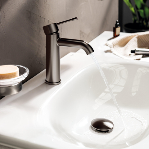 GROHE Essence New Robinet de lavabo Sur pied - bec 11,6 cm - taille S - graphite brossé foncé SW97481