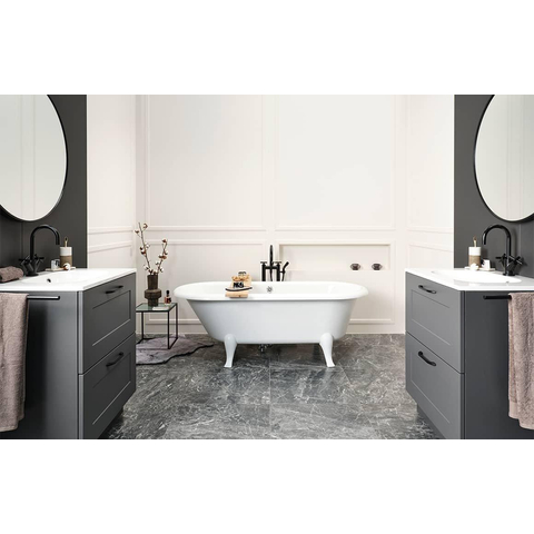 Nemo Spring Circolare spiegel - rond - kader: - 60x60cm rondkader - zwart SW418095