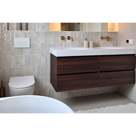 QeramiQ Push Metal Bedieningsplaat - voor Geberit UP320 inbouwreservoir - dualflush - ronde knoppen - metaal wit mat - licht beschadigd - OUTLET UDEN STORE39192