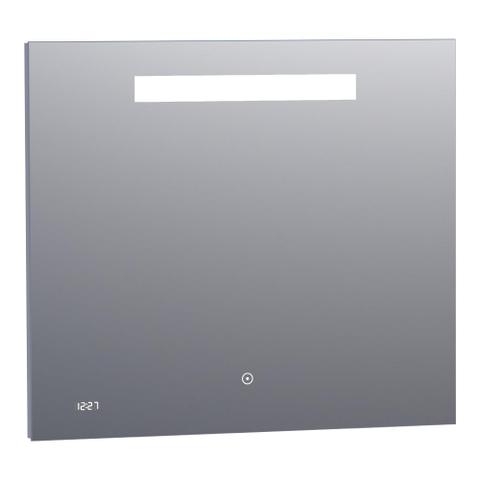 BRAUER Quartz spiegel – 80x70 cm – directe LED boven – met klok – Aluminium SW278183