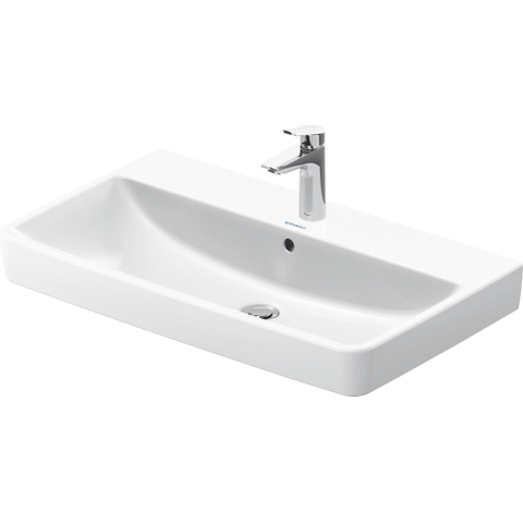 Duravit No.1 Duravit No.1wastafel - met kraangat - met overloop - 80x46x17.3cm - hoogglans wit SW723711