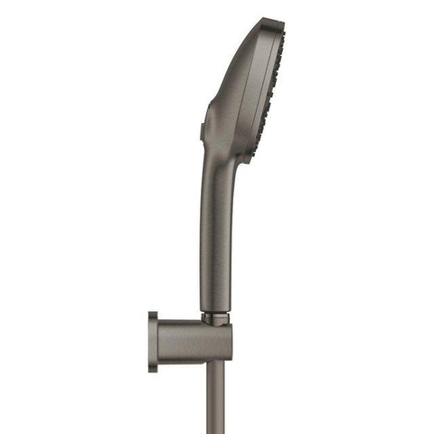 Grohe Precision Feel Thermostatische Badkraan - 31.3cm - Vitalio Joy Badset - ronde handdouche - 3 straalsoorten - met houder - brushed hard graphite (antraciet) SW1552914