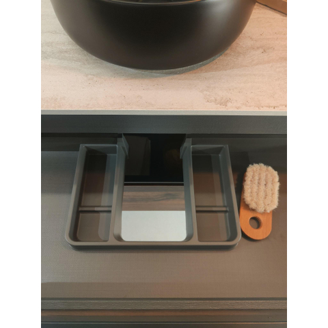 Saniclass Prime Blend Wastafelonderkast - 60x55x45.9cm - 2 lades - geintegreerde greep - MDF - mat zwart incl Wastafel Chaci met kraangat *SHOWMODEL* SHOW26813