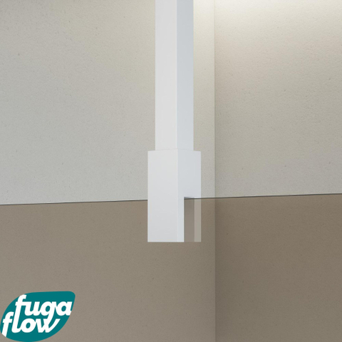 FugaFlow Eccelente Vetro inloopdouche badkamer - 50x200cm - rookglas - plafondarm - mat wit SW1124942