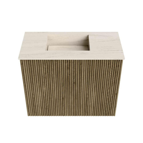 Mondiaz JOYA-DLUX 50cm meuble de toilette - couleur Dusk - Vasque FAYE position Gauche Sans trou de robinet couleur Meli. SW1425803