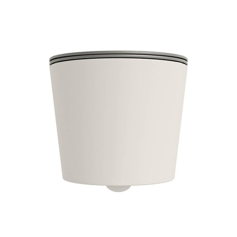 Mondiaz LAVIE hangtoilet – spoelrandloos – 36 x 53 cm – met softclose zitting – Linen (offwhite), zitting Smoke (lichtbruin) SW1208731