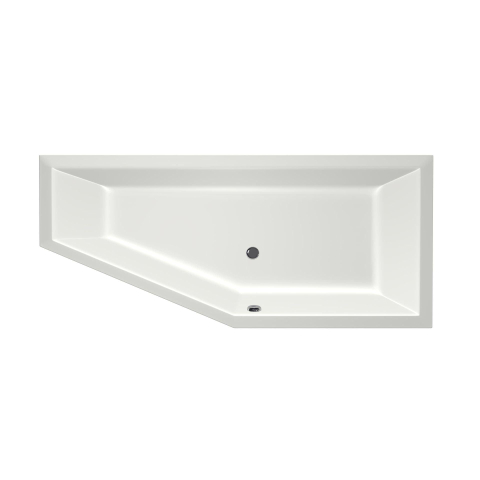 Xenz Society Hoekbad - 170x75x48 - afvoer Midden - Rechts - Compact - acryl - wit mat SW102930
