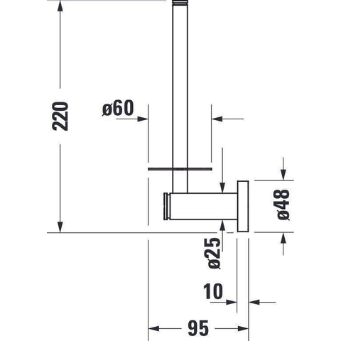 Duravit D-code Reserverolhouder - 10 - hoogglans chroom 0293311
