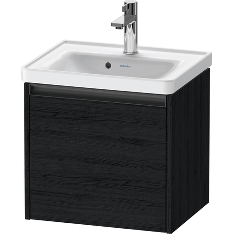 Duravit Ketho.2 Wastafelonderbouwkast - met 1 lade - 48.4x37.5x44cm - met greep antraciet - eiken zwart mat SW771924