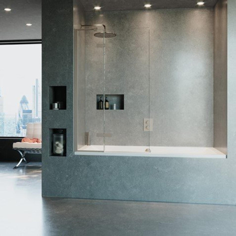 Crosswater Optix 10 pare-baignoire - 90x150cm - 90 degrés - gauche - inox brossé SW876271