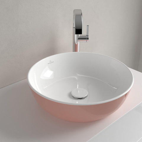 Villeroy & Boch Artis opzetwastafel - 43x43cm - zonder kraangat - zonder overloop CeramicPlus - Powder (glans roze) SW68809
