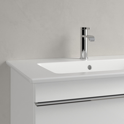 Villeroy & Boch venticello meubelwastafel - 1 kraangat doorgestoken - 80x50cm (geschikt - voor 3 kraangaten) - met overloop - Stone White (mat wit) SW209638