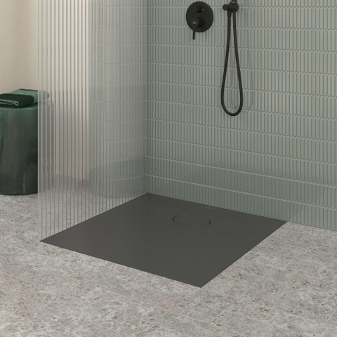 Villeroy & Boch Ecora douchebak - 80x80x3.5cm - afvoer korte zijde - anthracite (antraciet) SW1558926