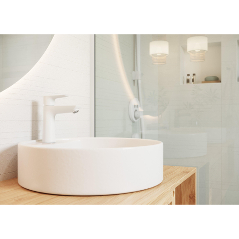 Hansgrohe Talis e 1 greeps wastafelkraan - 110 PopUp - trekwaste - mat wit SW358787
