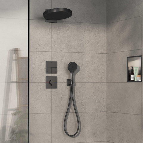 Hansgrohe ShowerSelect Comfort E Thermostaat - inbouw - 1 functie - extra uitgang - zwart chroom SW918008