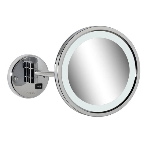 Geesa Mirror Collection Miroir de rasage avec éclairage 1 bras 21.4cm grossissant x3 chrome 0650385