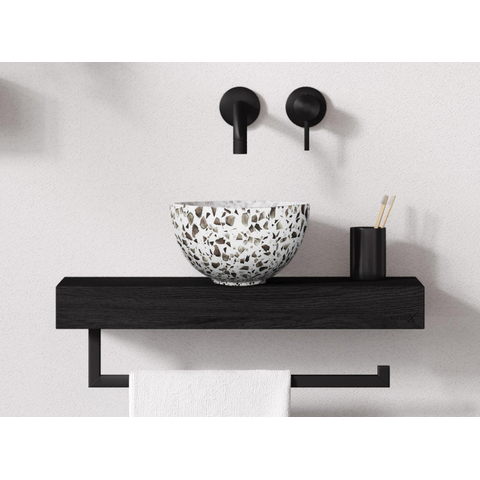 Looox Ceramic terrazzo Sink Ceramic small Waskom / fontein 23cm terrazzo zwart SW405438