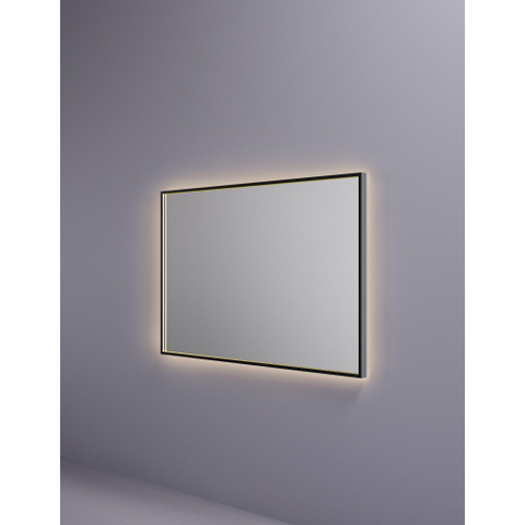 Hotbath &MORE Spiegel - 120x80cm - directe en indirecte LED - color changing - spiegelverwarming - dimbaar - met afstandsbediening - PVD - geborsteld koper (zwart) SW1246033