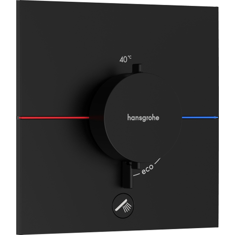Hansgrohe ShowerSelect Comfort E Mitigeur thermostatique - encastré - 1 fonction - sortie supplémentaire - noir mat SW918006