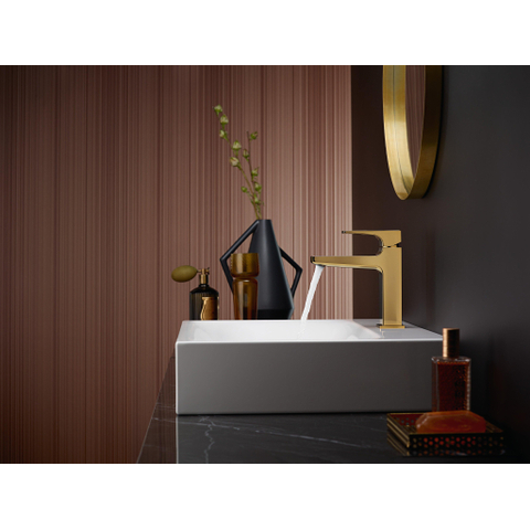 Hansgrohe Metropol 110 wastafelkraan - 18.4cm hoog - push open waste - voorsprong 13.5cm - glans goud SW297582