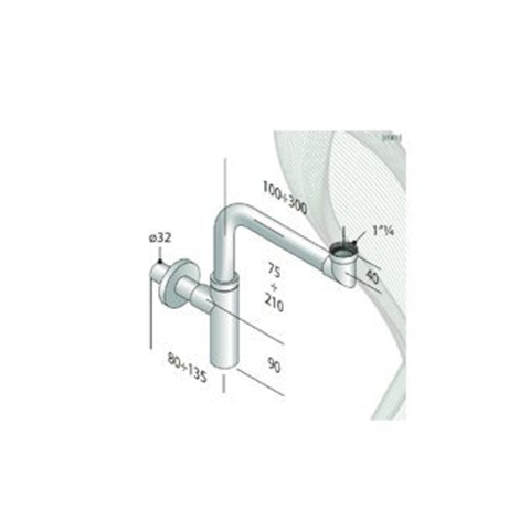 Plieger siphon design gain de place chrome SW84504