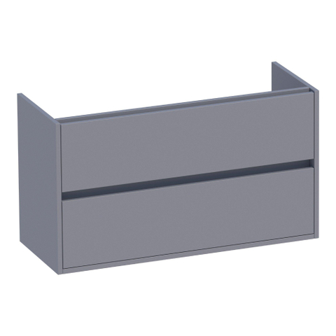 BRAUER Adore meuble sous-lavabo peu profond - 100x39x55cm - 2 tiroirs softclose - sans poignées - 1 découpe pour siphon - gris mat SW1198393