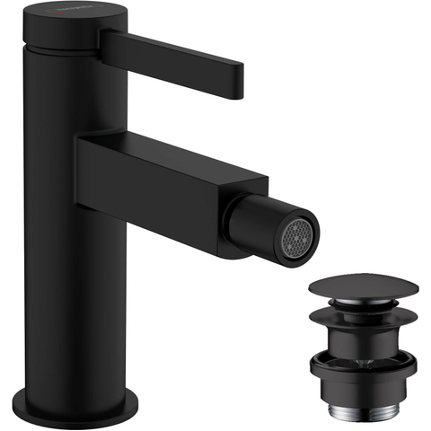 Hansgrohe Finoris Eengreeps bidetkraan - met afvoerplug - mat zwart SW651092