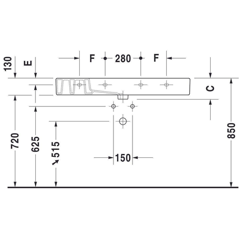 Duravit Vero Meubelwastafel - met kraangat - met overloop - 125x49cm - met wondergliss - wit 0291358